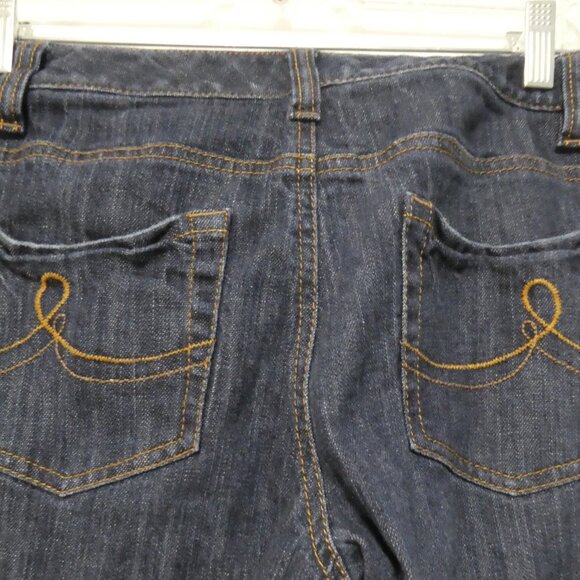 ANN TAYLOR - Loft - Original Boot | size 8 | Classic Dark Wash Blue Denim Jeans - Picture 11 of 16